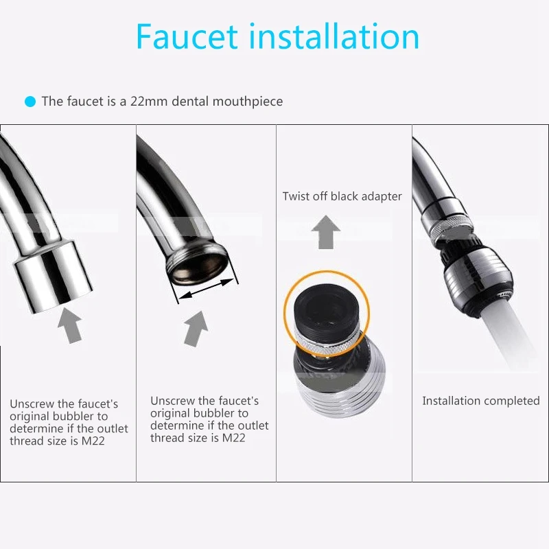 ABRW-360 Rotating Tap Nozzle Filter Water Saving Device