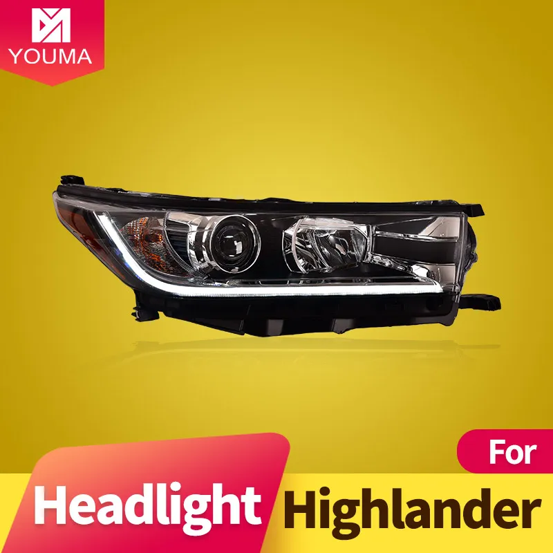 

Car Styling Head Lamp for Toyota Highlander 2018-2021 LED Headlight LED DRL Projector Lens Dynamic Auto Accessories