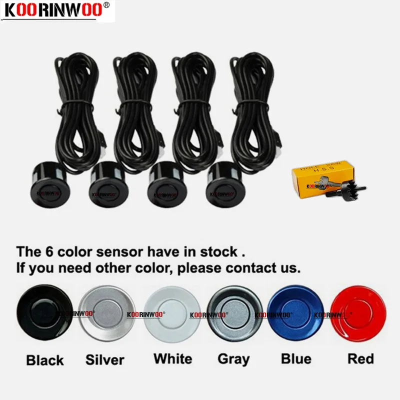 

Koorinwoo Parktronic Sensors 22MM Black Silver White Blue Hight Quality Extend Cable For Front Back Radar Car Parking Assistance