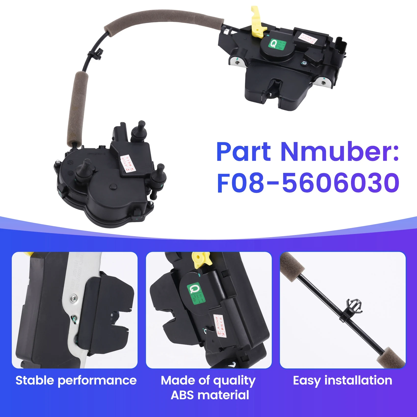 

Lasting F08-5606030 Electric Trunk Lock Block For Chery Jetour X70 X70S X90 Power Back Door Tailgate Luggage Lock Block