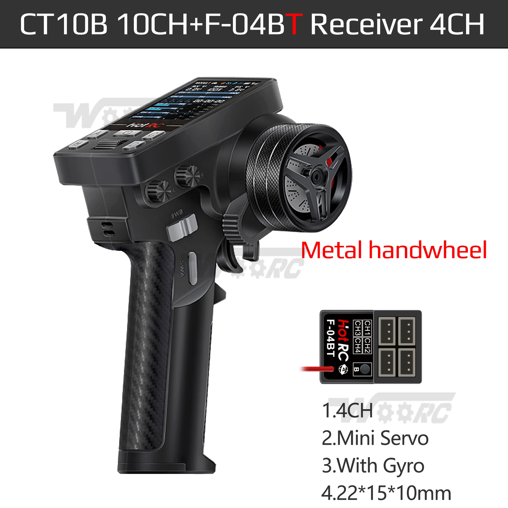 HOTRC CT-10B CT10B 10CH Zender Afstandsbediening 2.4Ghz Radio Voor RC Model Auto Boot Vliegtuigen Quadcopter Accessoires