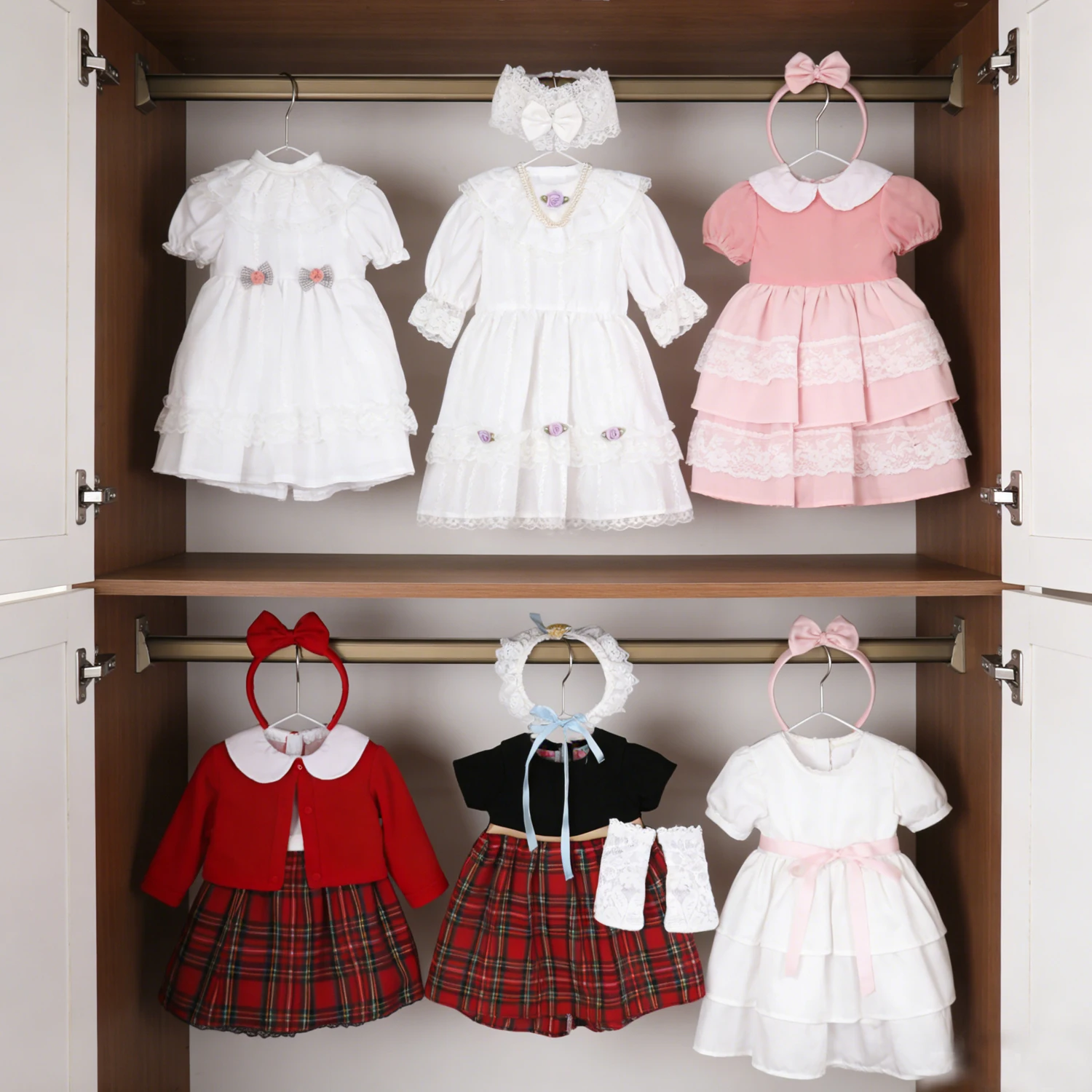 Doll Dress Set For 18 Inches American Dolls Scottish Plaid Kilt Skirt Set(dress+socks+hairband)For 43cm Baby Newborn Girl Dolls
