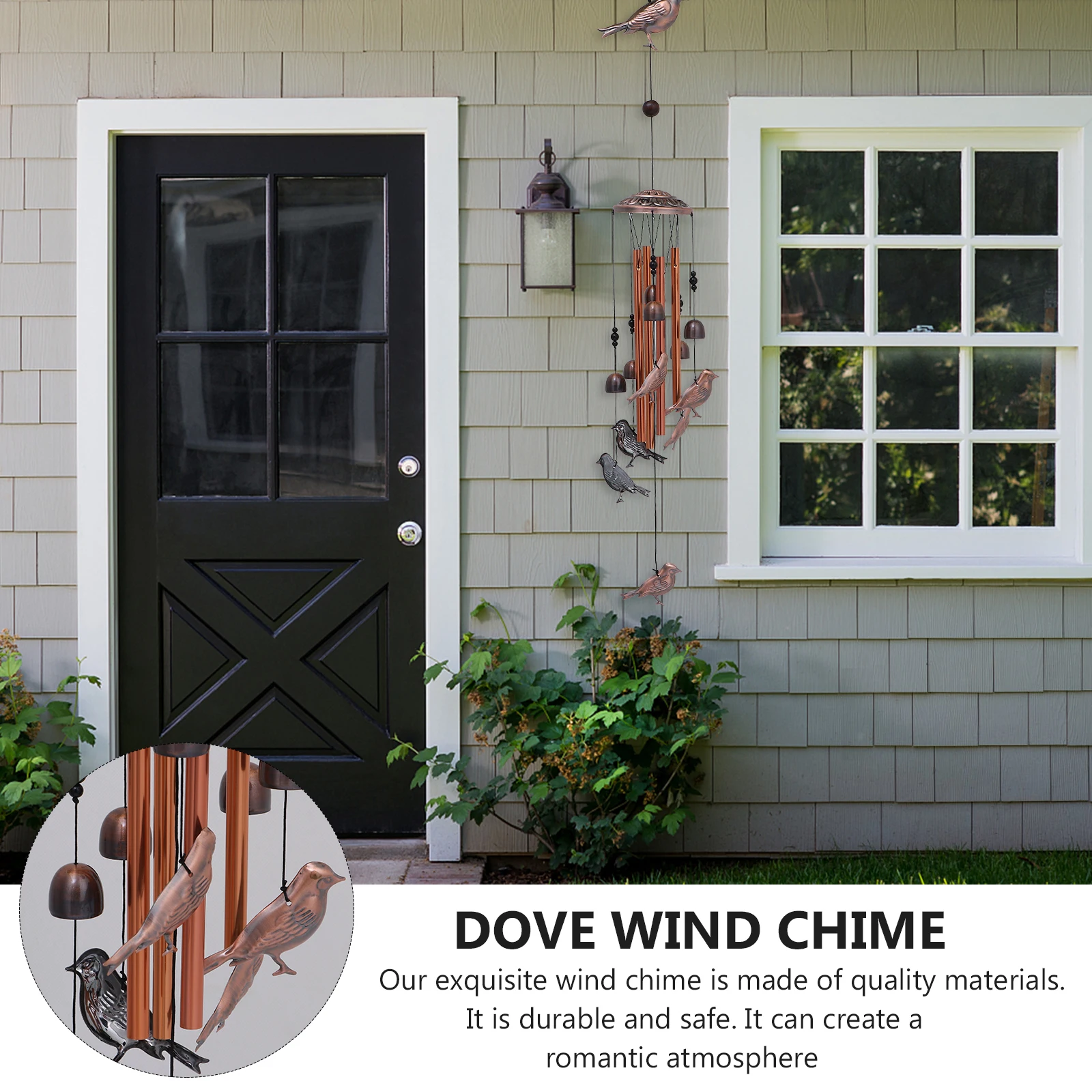 

Pigeon Wind Chime nament Metal Dove Pendant Bell Home Decor Accessory Hanging Tree Decoration Outdoor Party Festive Atmosphere