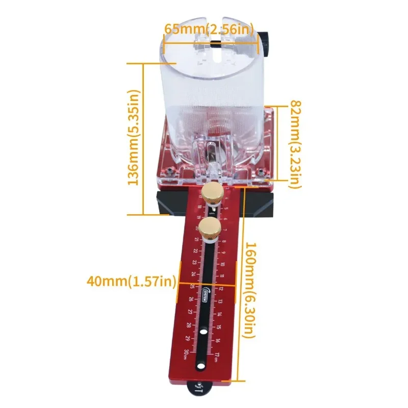 

for Electric Trimming Machine Wood Router Milling Bakelite Slotting Guide Woodworking Circle Cutting Jig, Slotting Base W/ Fence