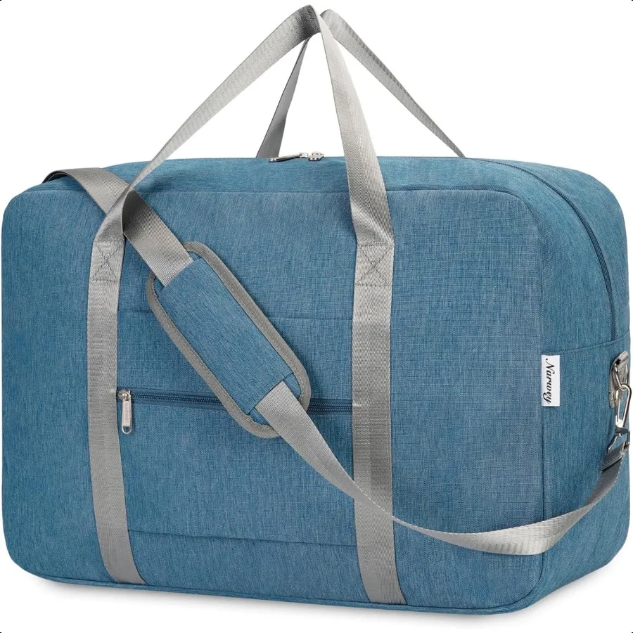 

Carry on luaggage 22x14x9 Airlines Appd Foldable Carry on Bag Travel Duffel Packable Duffle Overnight for Women and Men 40L Nav