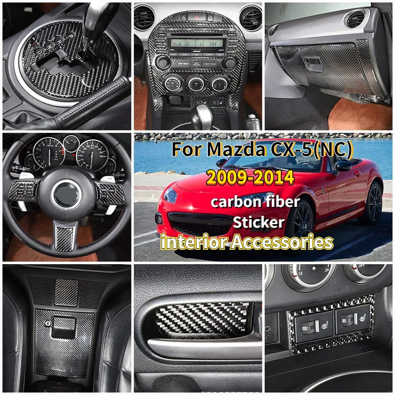 

For Mazda MX5 NC 2009-14 Car Central Control Instrument Panel Steering Wheel Navigation Interior Decorative Sticker Accessories