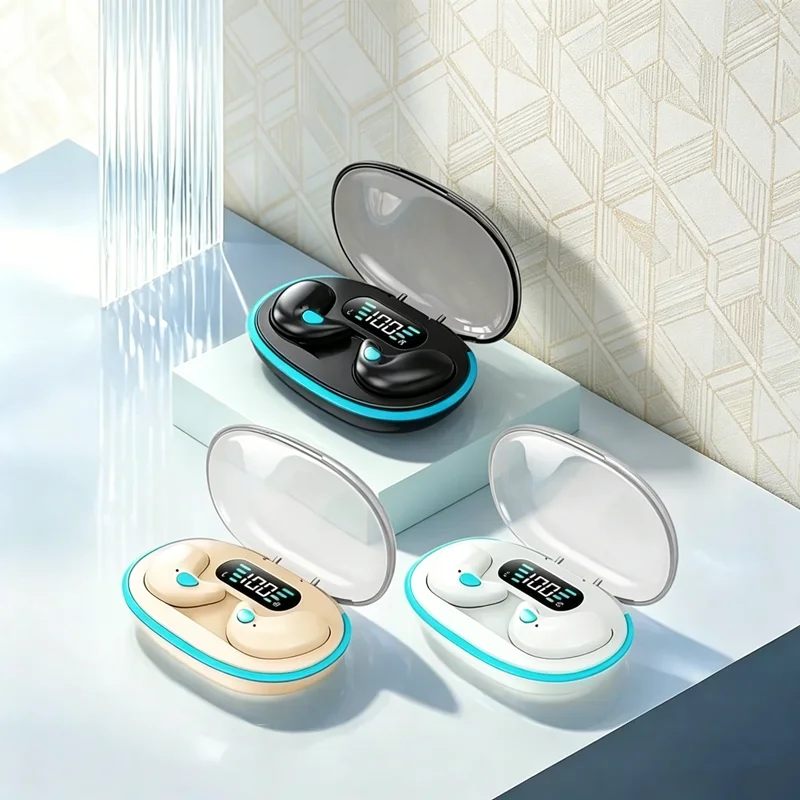 Nuevos auriculares inalámbricos para dormir, miniauriculares para el trabajo, auriculares estéreo TWS con Bluetooth, auriculares ocultos con micrófono, llamadas HD, resistentes al agua