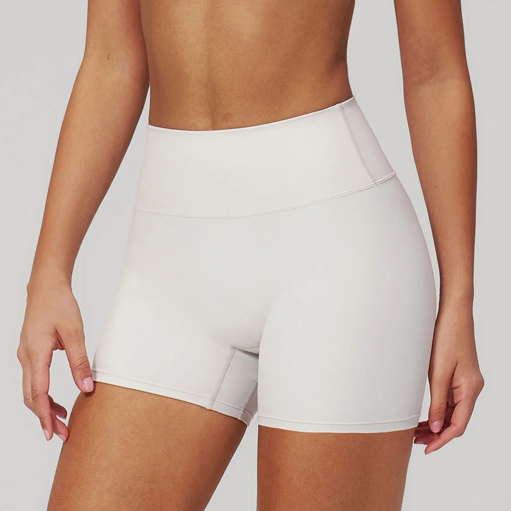 Women Gym Pants Solid Color Yoga Shorts High Waist Workout shorts Breathable Fi… - Image 2