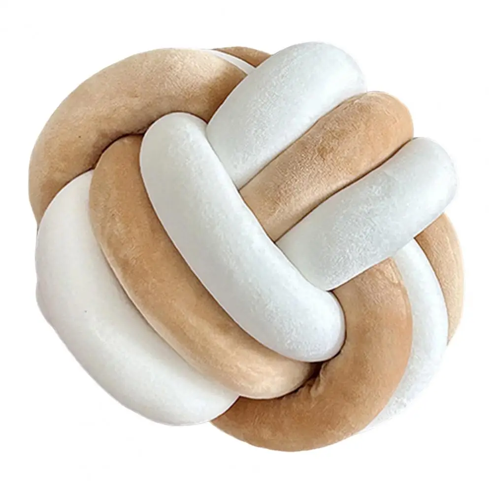Knot Ball Throw Pillow Plush Aesthetic Cushion Stress Relieving Decorative Two-Color Knotted Pillow For Couch Sofa Bed Car Decor