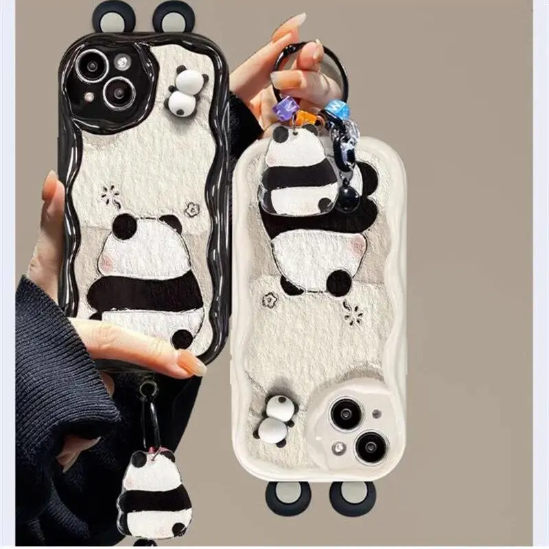 Cute 3D Panda Ears Frog Pendant Case For Huawei Honor 90 Lite 5G P30 Mate 30 40 Pro P40 Nova 9 SE 10 SE 11 5T 7 Pro Soft Cover