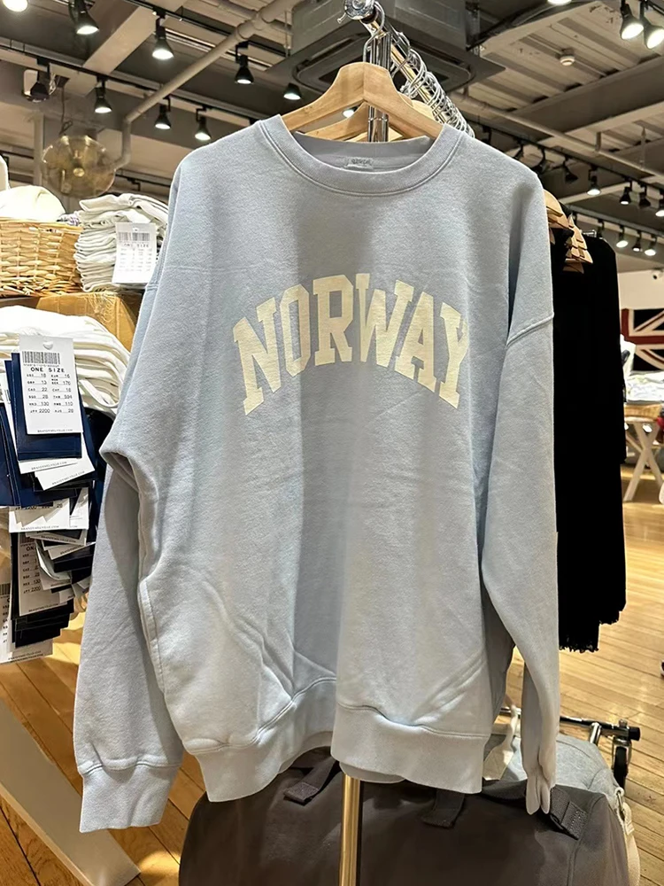 

Women Casual Letter Print Sweatshirt Women Harajuku Cotton O Neck Autumn Loose Pullovers Top Y2k Streetwear Vintage Sweet Hoodie