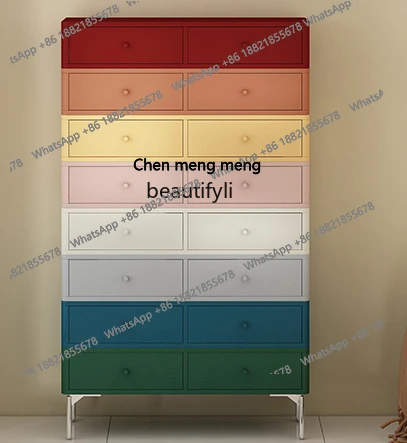 Nordic Color Eight Spares Cabinet Wall Cream Style Locker Multi-Color Customizable