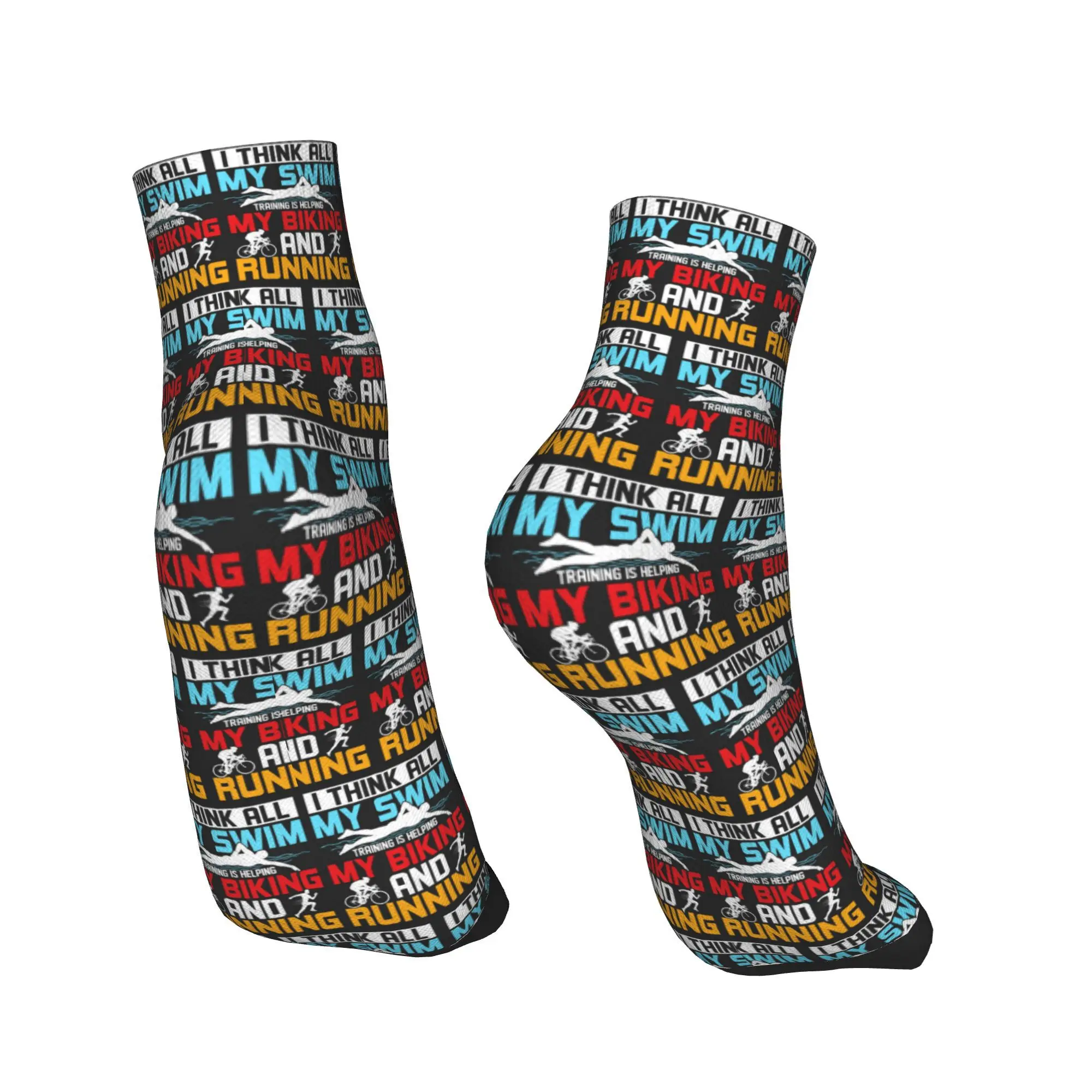 جميع المواسم الترياتلون السباحة ركوب الدراجات الجري الجوارب Harajuku الرياضة الأوسط جوارب أنبوبية لينة مضحك جوارب للرجال النساء الهدايا
