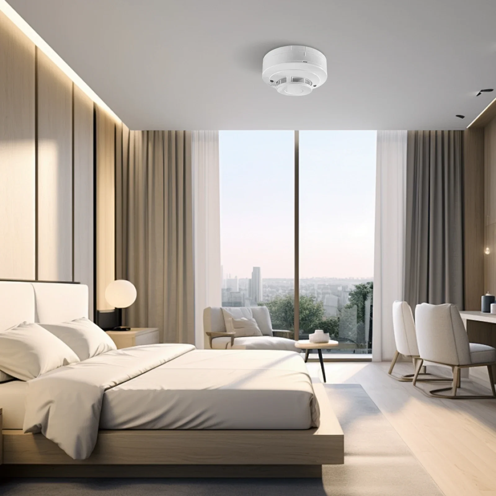 Detector de calor convencional Detector de temperatura con cable Sensor de alarma independiente para sistemas de alarma Gsm