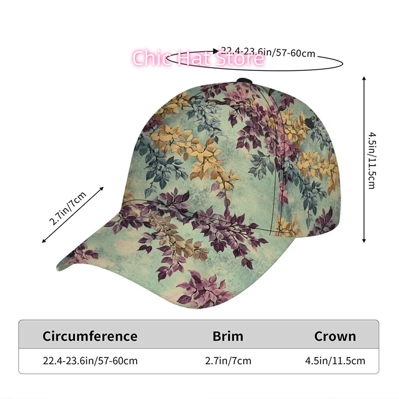 1pc of a Vibrant Tree Blossoms Design Classic Baseball Cap - Adjustable Duckbill Hat, Lightweight Construction, Great for Casual