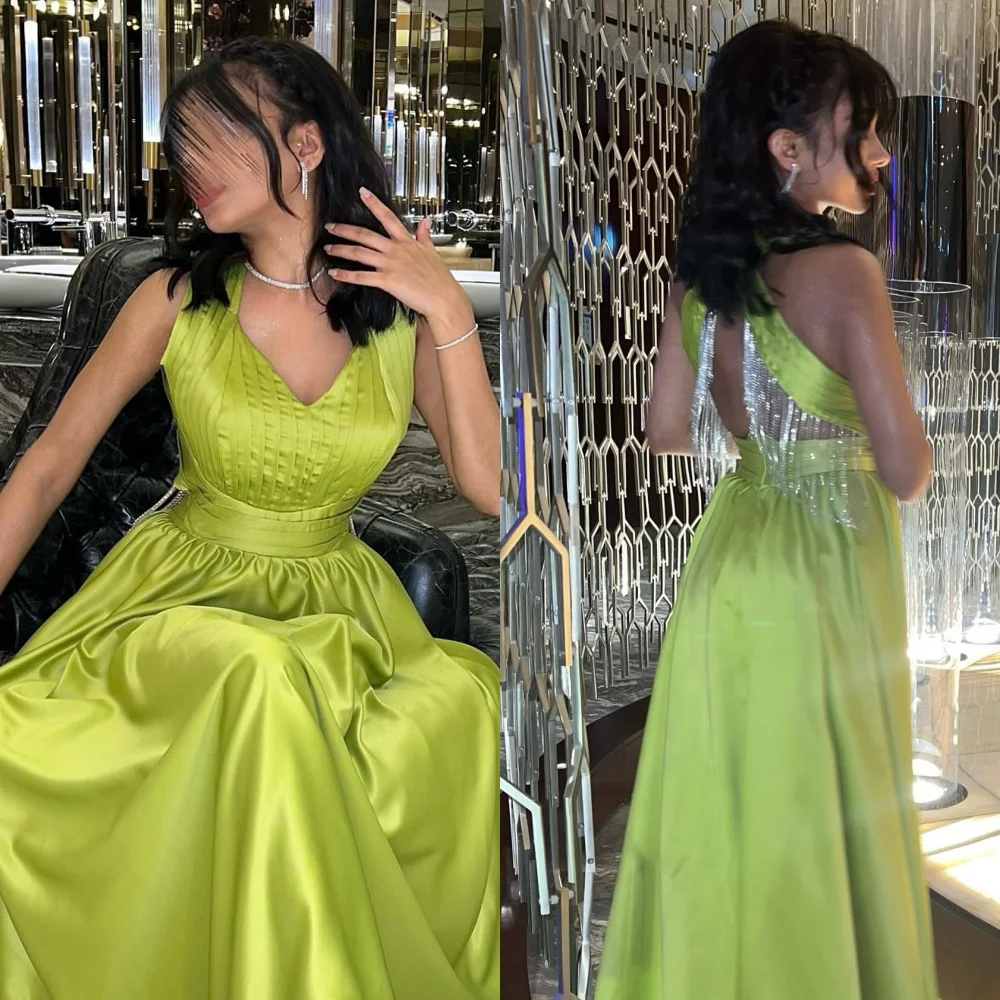 Ball Dress Saudi Arabia Prom Satin Tassel Christmas A-line Halter Bespoke Occasion Gown Midi Dresses