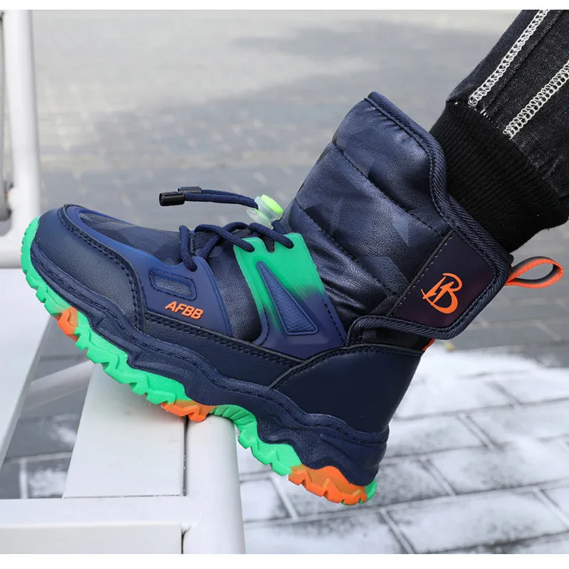 2022 High Quality Brand Non-slip Kids Snow Boots Baby Boy Girls Plush Outdoor Comfortable Shoes Children Keep Warm Sneakers