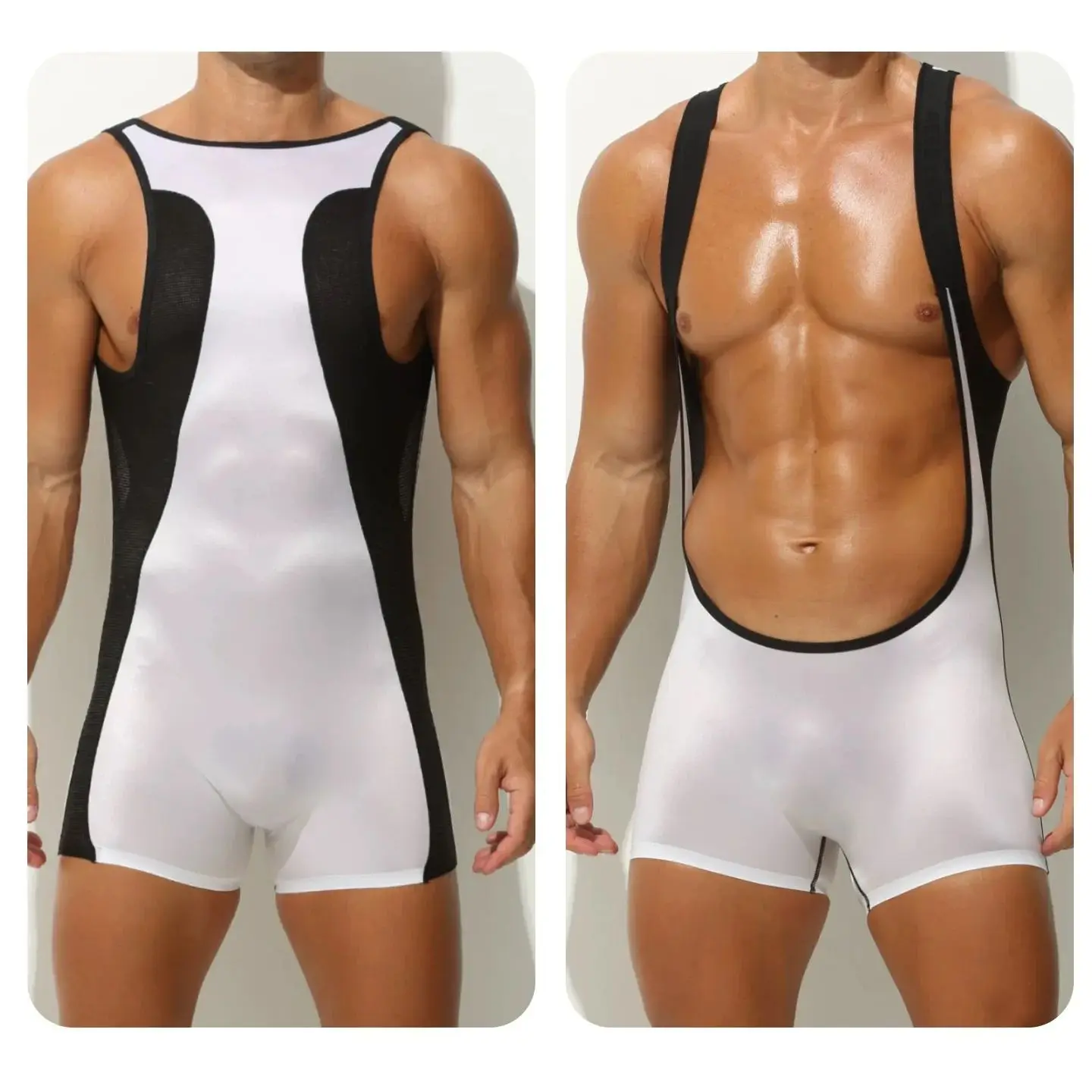 حار ارتداءها الساخن بذلة رقيقة جدا شفافة ضيق الملاكم السراويل الجليد الحرير الرجال I على شكل سترة الصدر ملابس داخلية