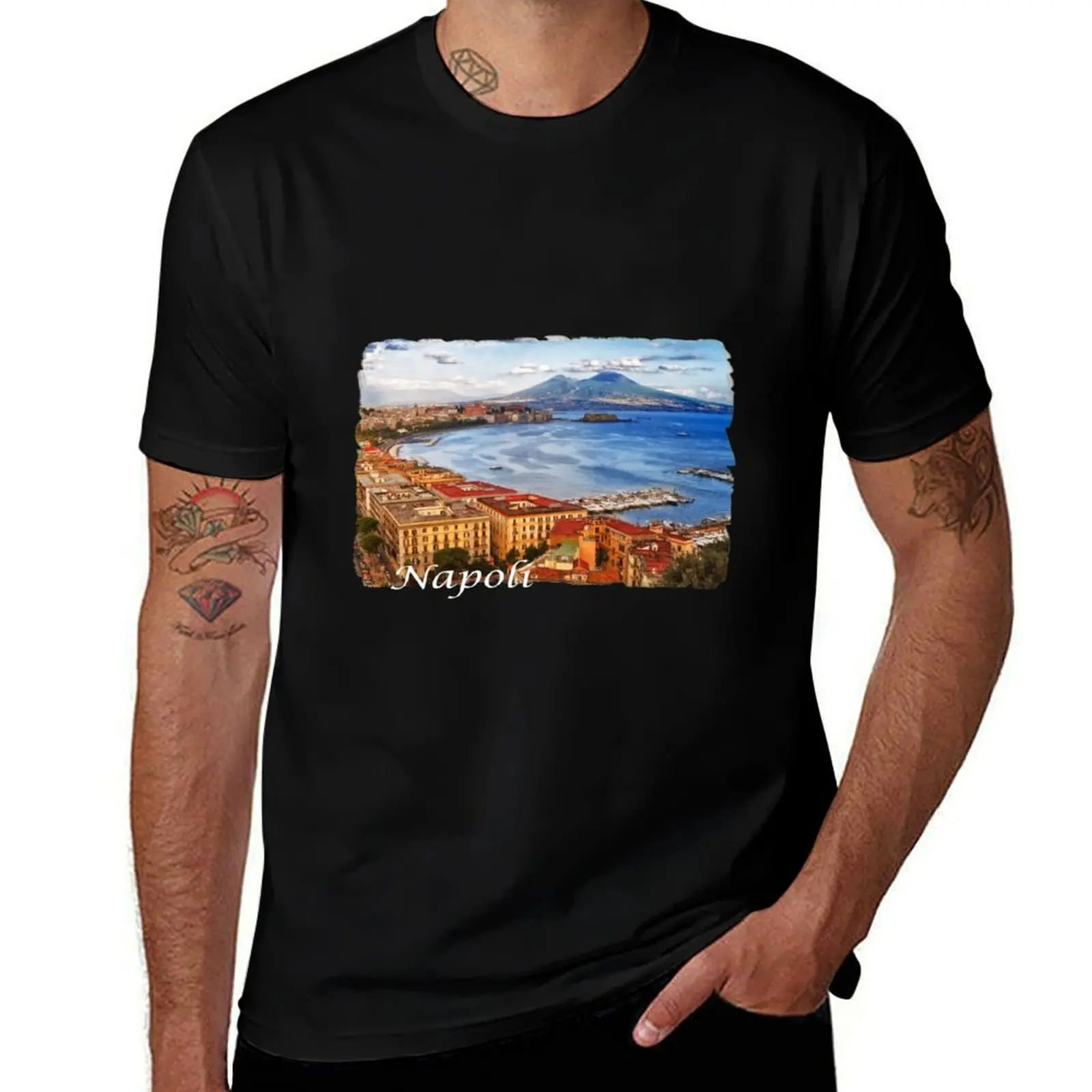 The gulf of Naples. Photograph T-Shirt Casual Everyday Short Sleeve T-Shirt