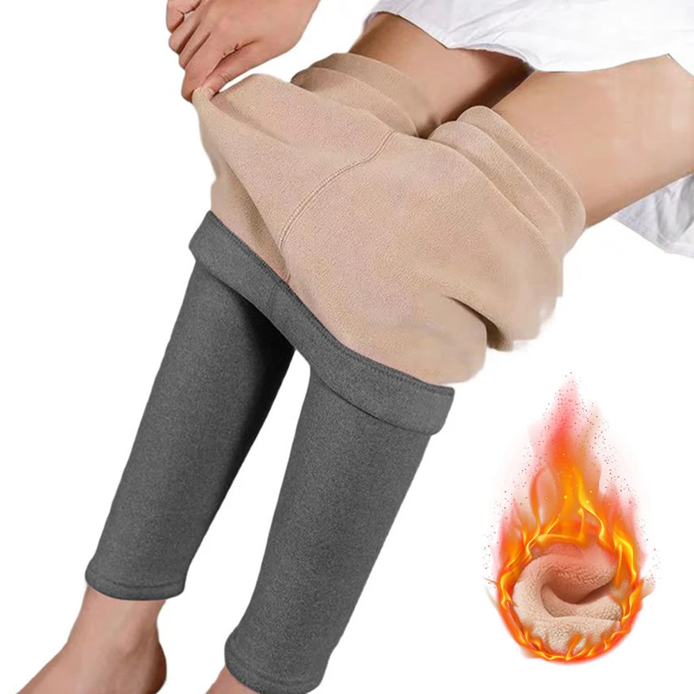 Women Fleece Leggings High Waist Thick Thermal Winter Warm Tights Elastic Straight Pants Female Underwear Trousers