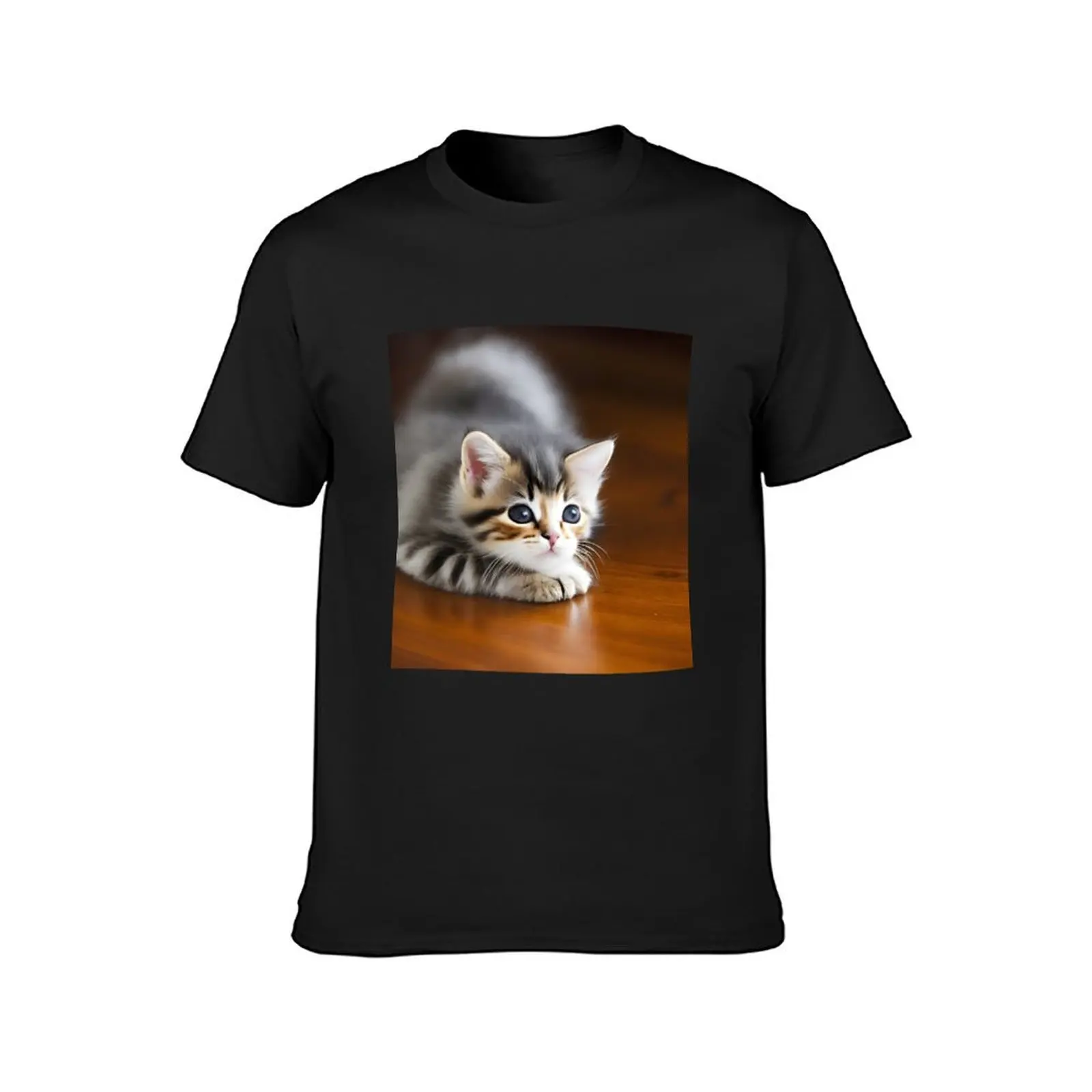 Curious Kitten T-Shirt customs sweat plain funnys mens funny t shirts