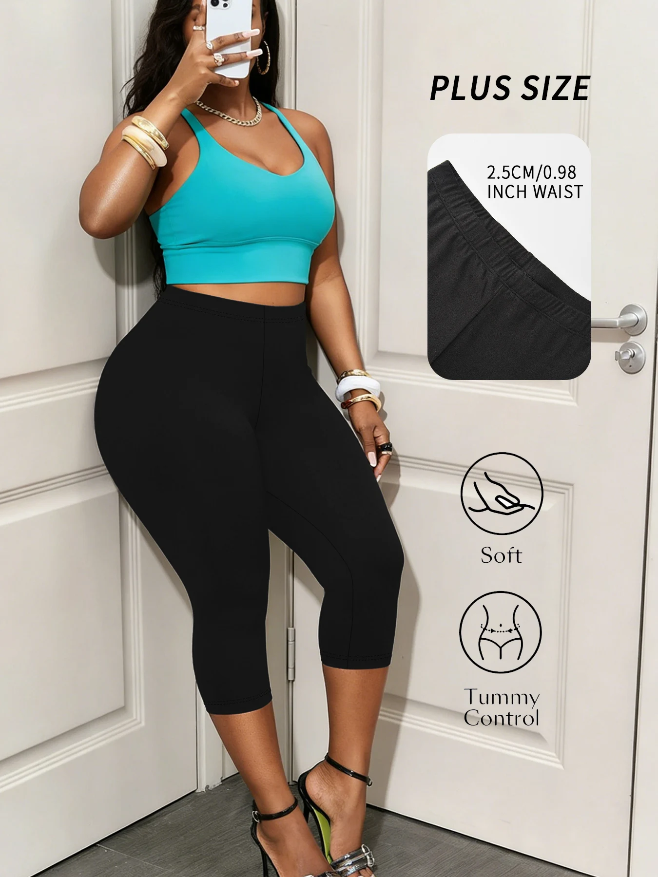 

Супермягкие капри больших размеров для женщин, без прозрачных тренировок, бега, йоги, спортивные леггинсы для бега