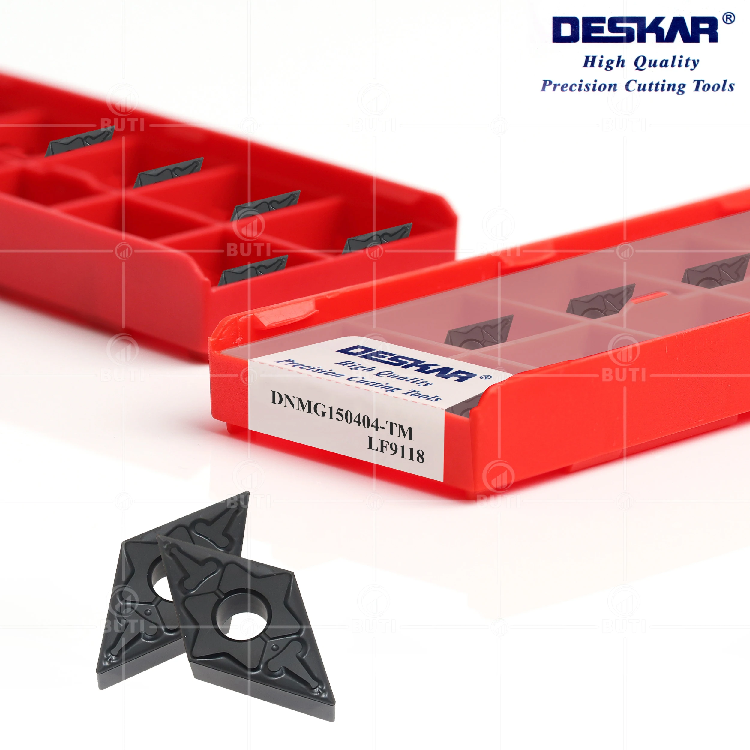 Imagem -02 - Deskar 100 Original Dnmg150404 Dnmg150408-tm Dnmg150608-pm Lf9118 Cnc Lathe Cutter Carbide Insere Ferramenta de Torneamento para Peças de Aço