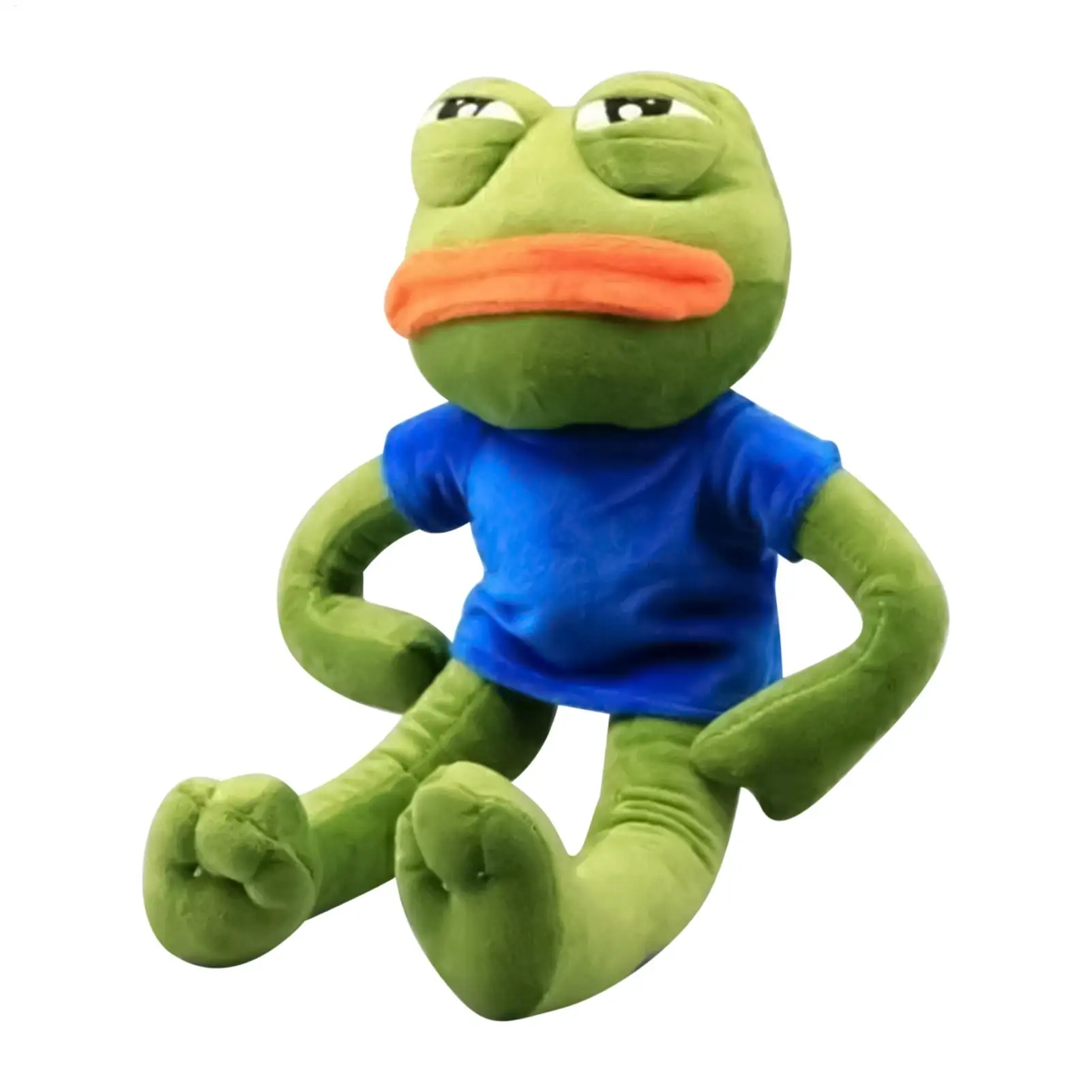 

For Pepe The Frog Sad Frog Plush Frog Soft Toddler Anime Stuffed Sad Frog Doll Soft Collectible Cartoon Doll for Kids Boy Girl