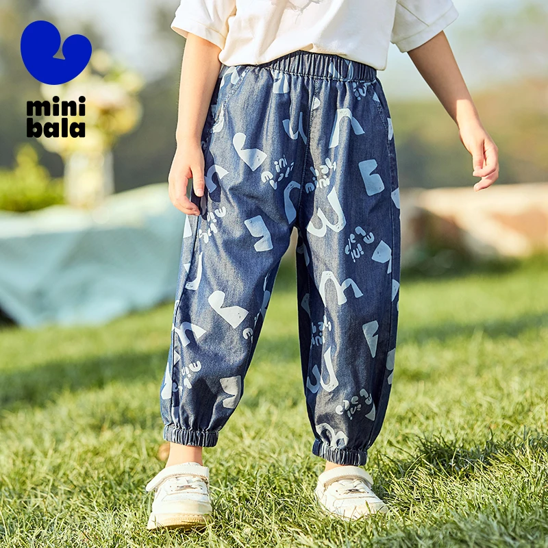 Mini Bala Children's Mosquito-proof Trousers 2025 Summer Unisex Babies Cool Feeling Sun-protection Long Trousers