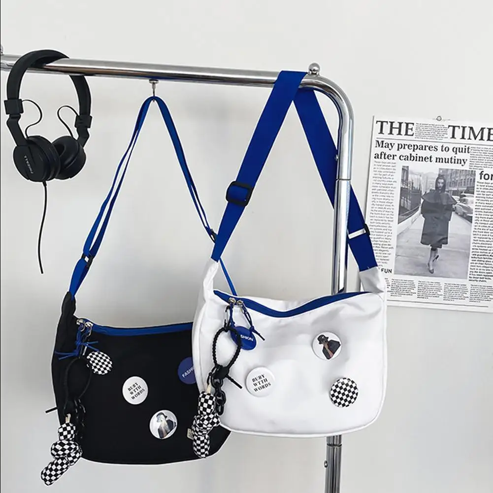 

Women's Crossbody Dumpling Shape Underarm Knapsack Nylon Large Capacity Smooth Zipper Female's One Shoulder Bag Half Moon Totes