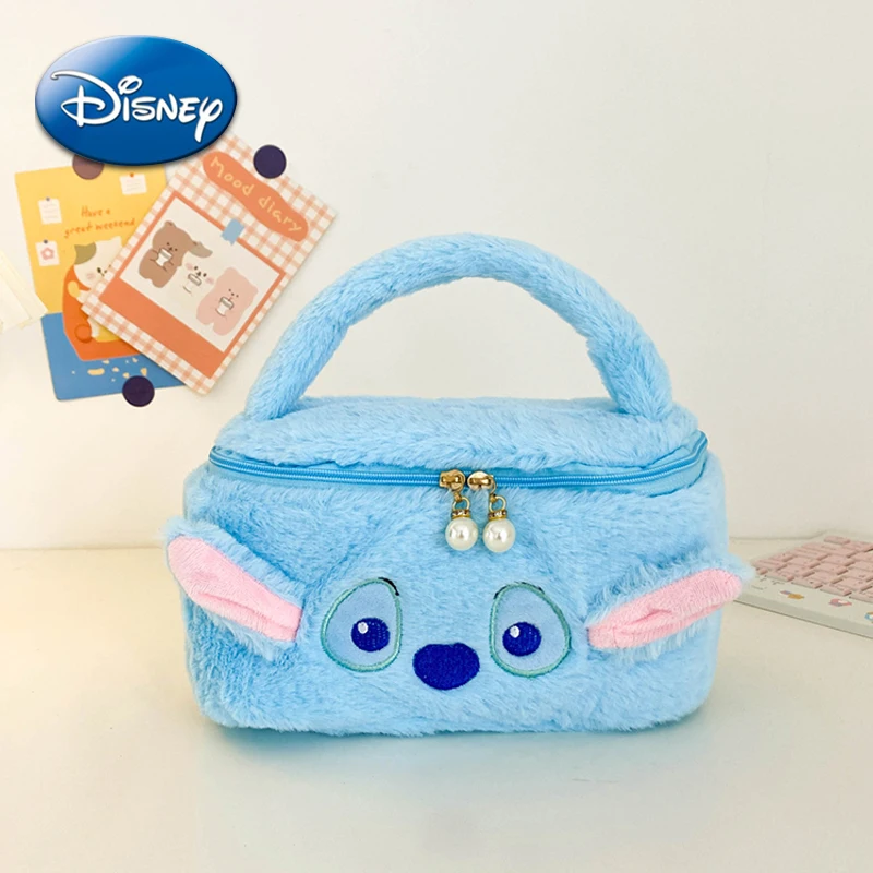 Disney Stitch Pluszowa kosmetyczka Śliczna figurka anime Bawełniana lalka Kosmetyczka Podróżna kosmetyczka Torebka Kobiety Dziewczyna Prezent