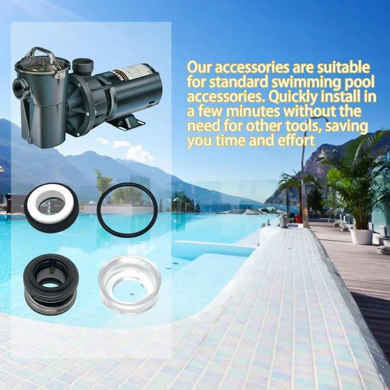 Pool Pump Seal Kit Unbreakable Pool Pump O Ring Seal Repair Kit For PVC Super Pump Easy Installation Complete Pump Parts Set