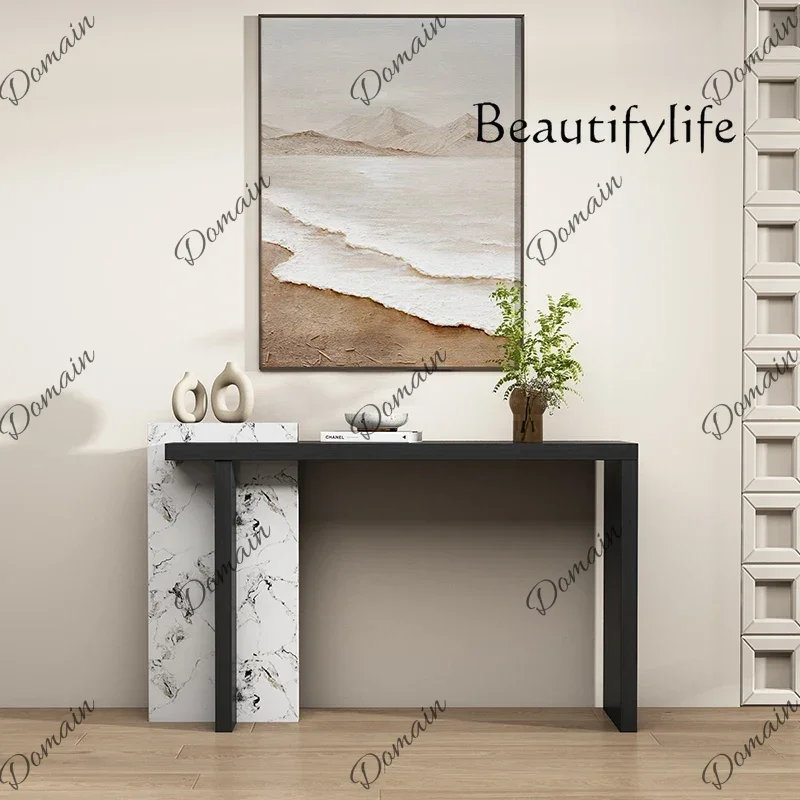 40 N French Light Luxury Solid Wood Entrance Table Medieval End View Table Living Room Corridor Decoration Wall Entrance Cabin