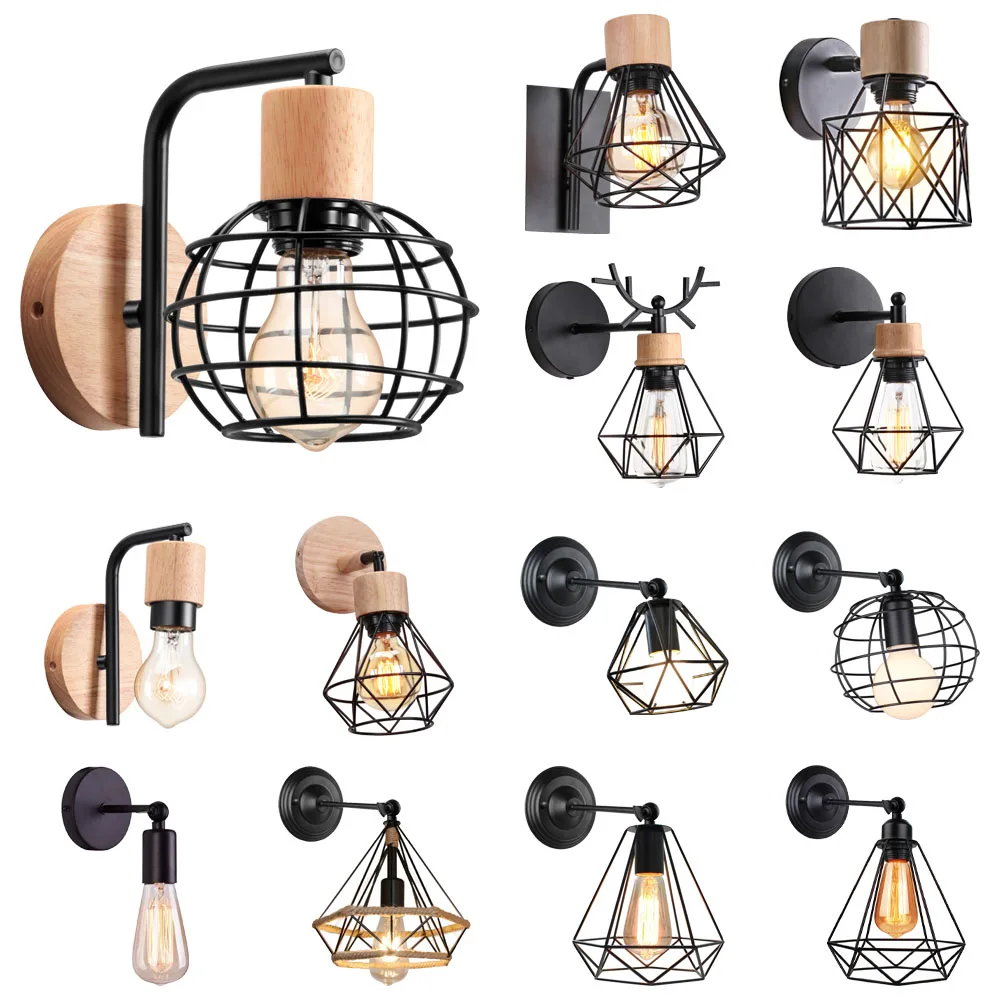 

Nordic Retro Wall Lamps Vintage Loft Lights E27 Industrial Wall Sconce Home Deco Indoor Lighting Aisle Loft Fixtures luminaire