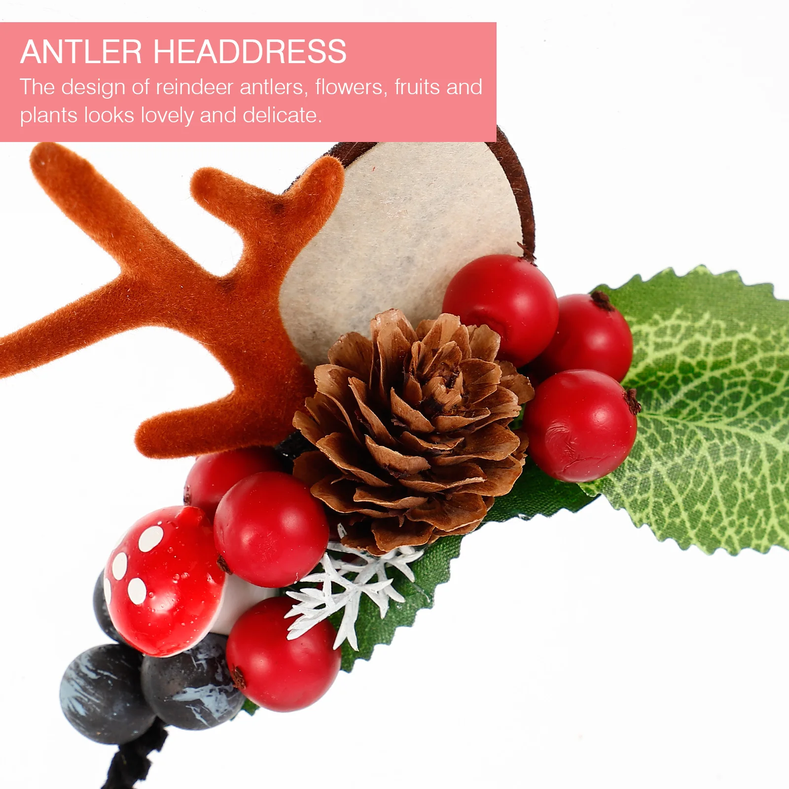 

Headgear Antler Headband Man Headbands Christmas Reindeer Wood Antlers Hair Hoop