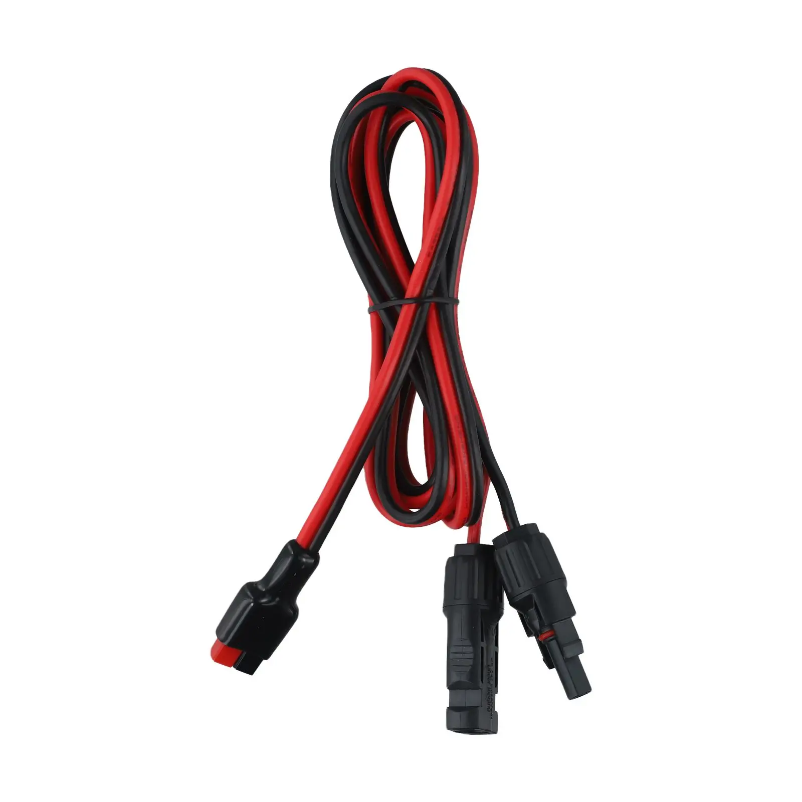 Black And Red Solar Extension Cord Solar Generator Adapter Long-term Performance Minimal Power Loss Superior Conductivity