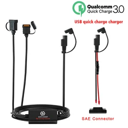 SAE Motorcycle Phone Charger With Dual/Single USB QC3.0 Fast Charging Smart Chip Safety Device Motorcycle Electronic Equipment