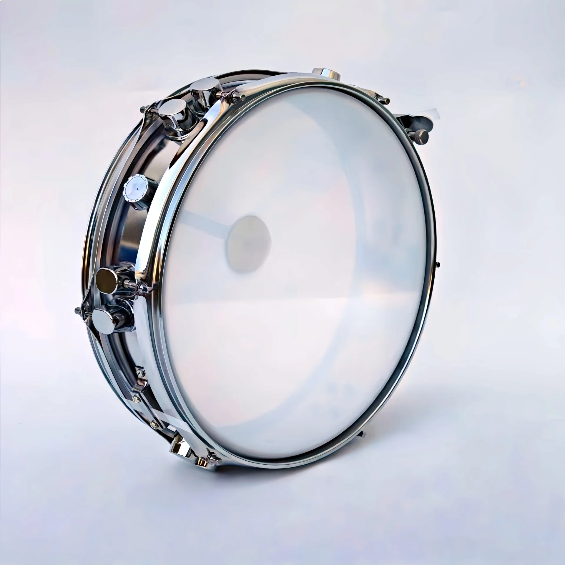 Stainless Steel 14 Inch Snare Drum, 3.5 Inch Depth, High Pitch, with Shoulder Strap, Professional Quality