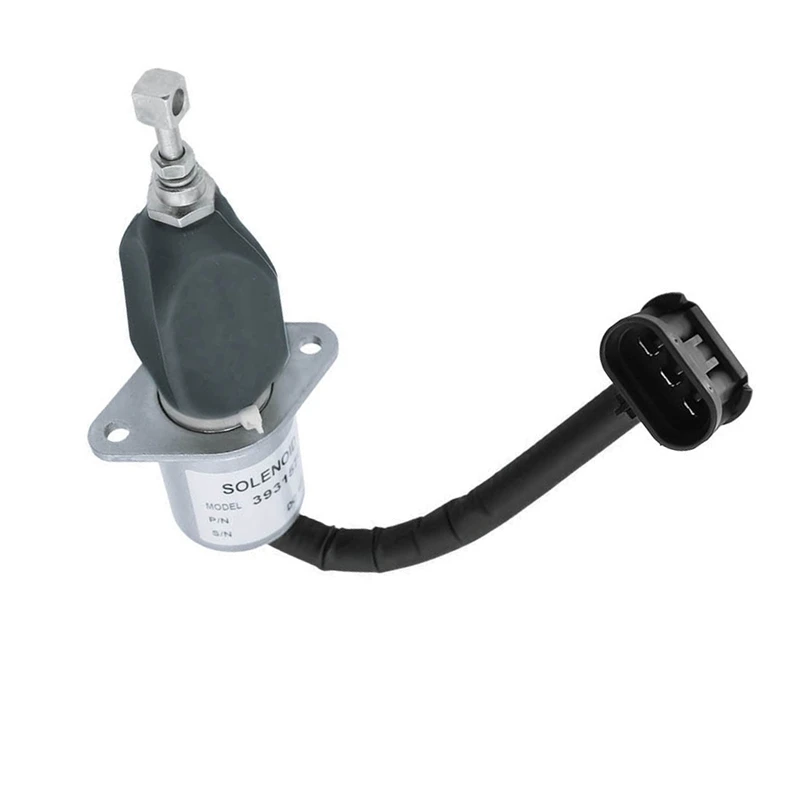 12V Fuel Shut Off Solenoid Silver & Black Plastic+Metal For 5.9L 8.3L Cummins Dodge RAM-Crude Oil Engine Ford Freightliner