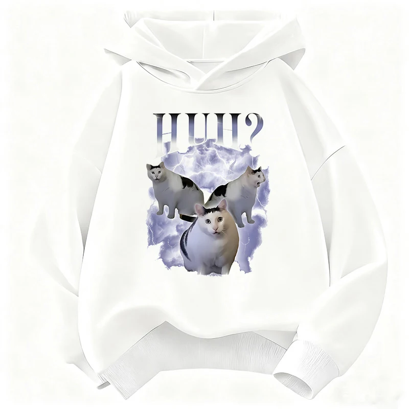 

Детская толстовка с капюшоном в стиле хип-хоп стритвир с мемом кота, милая толстовка в стиле Харадзюку для мальчиков и девочек, осенне-зимняя повседневная толстовка