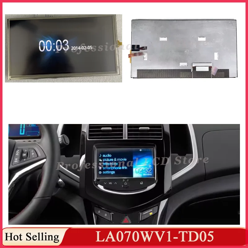 LA070WV1-TD05 Original 7 inch LCD Display Touch Screen LA070WV1(TD)(05) For Chevrolet My link Spark Sonic 2012-2016 Spark EV