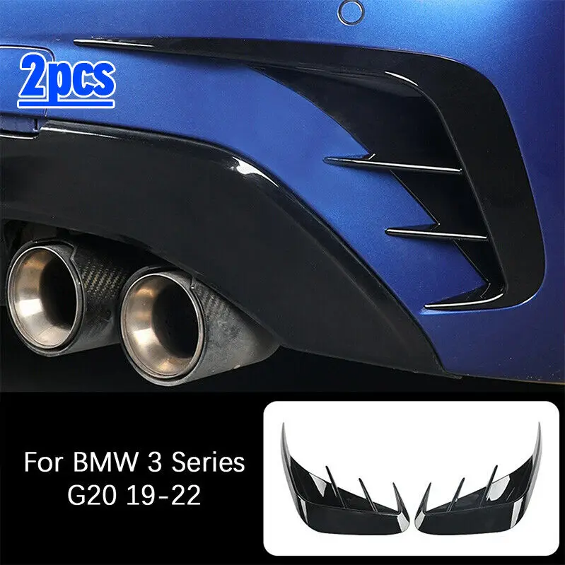 

Glossy Black Rear Bumper Spoiler Air Vent Trim Cover for BMW 3 Series G20 19-22