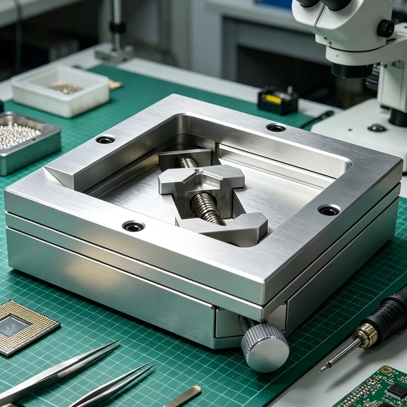 90MM BGA Stencil Template Holder LY Silver Fixture Jig Universal PCB Support for Chip Soldering & BGA Rework Station Repair