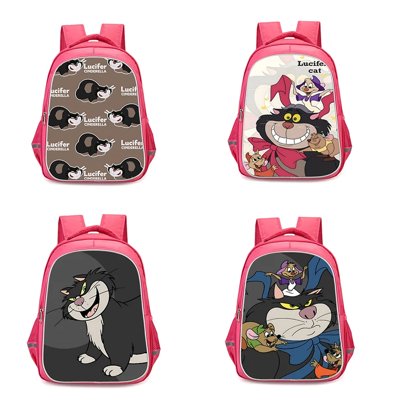 Child Cute Lucifer Cat Backpacks Girls Student Birthday Gift School Bags Camping Durable Rucksack