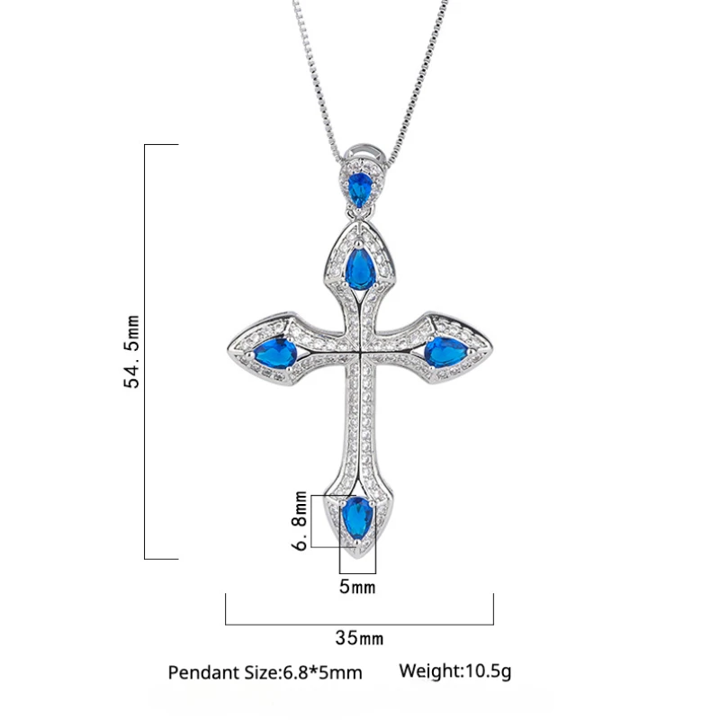 Vintage Protection Cross Power Pendant Necklace For Women Cocktail Party Fine Jewelry Gift
