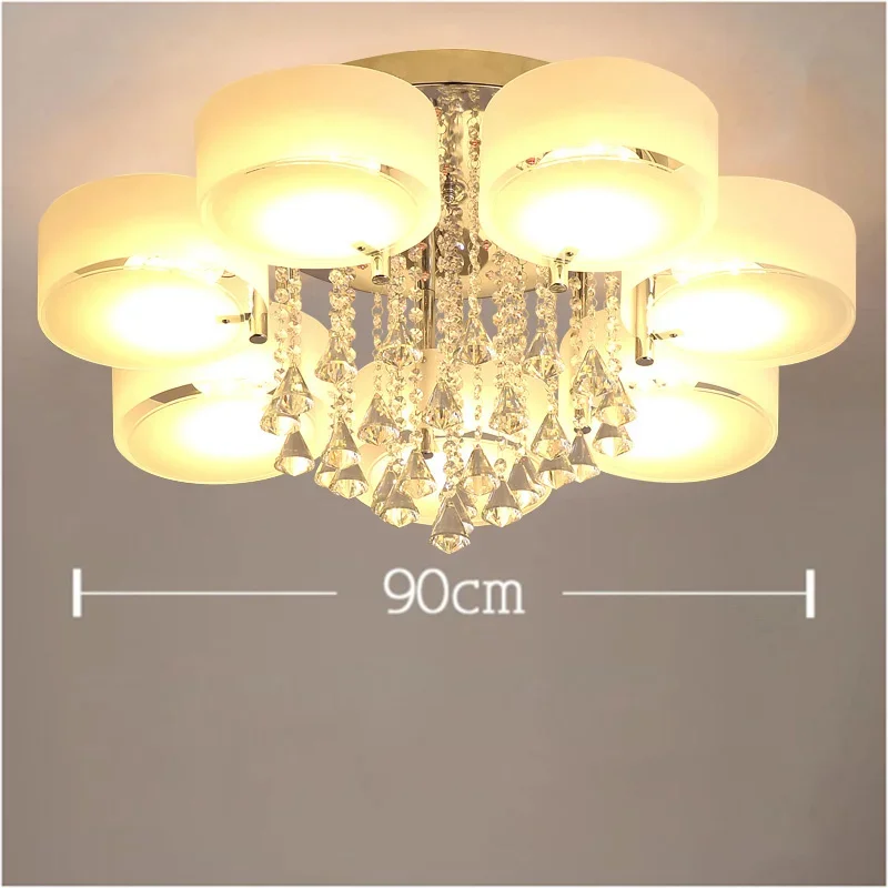 LED Ceiling Light Living Room Light Modern Simple Warm Romantic Atmospheric Household Energy-saving Crystal Ceiling Light