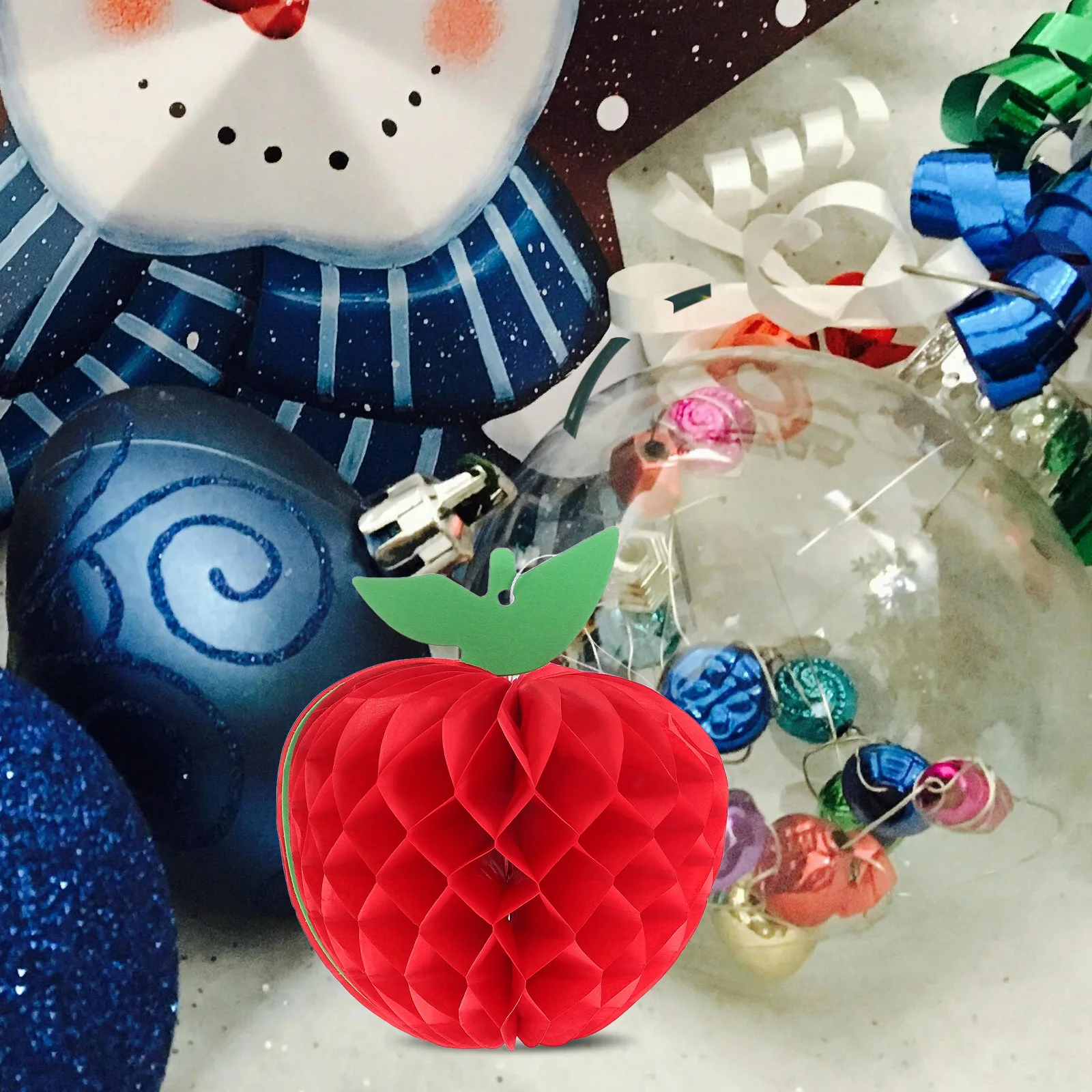 

10Pcs Red Apple Honeycomb Paper Decorations Birthday Party Supplies Hanging Decor Wedding Party Layout Adornments Table