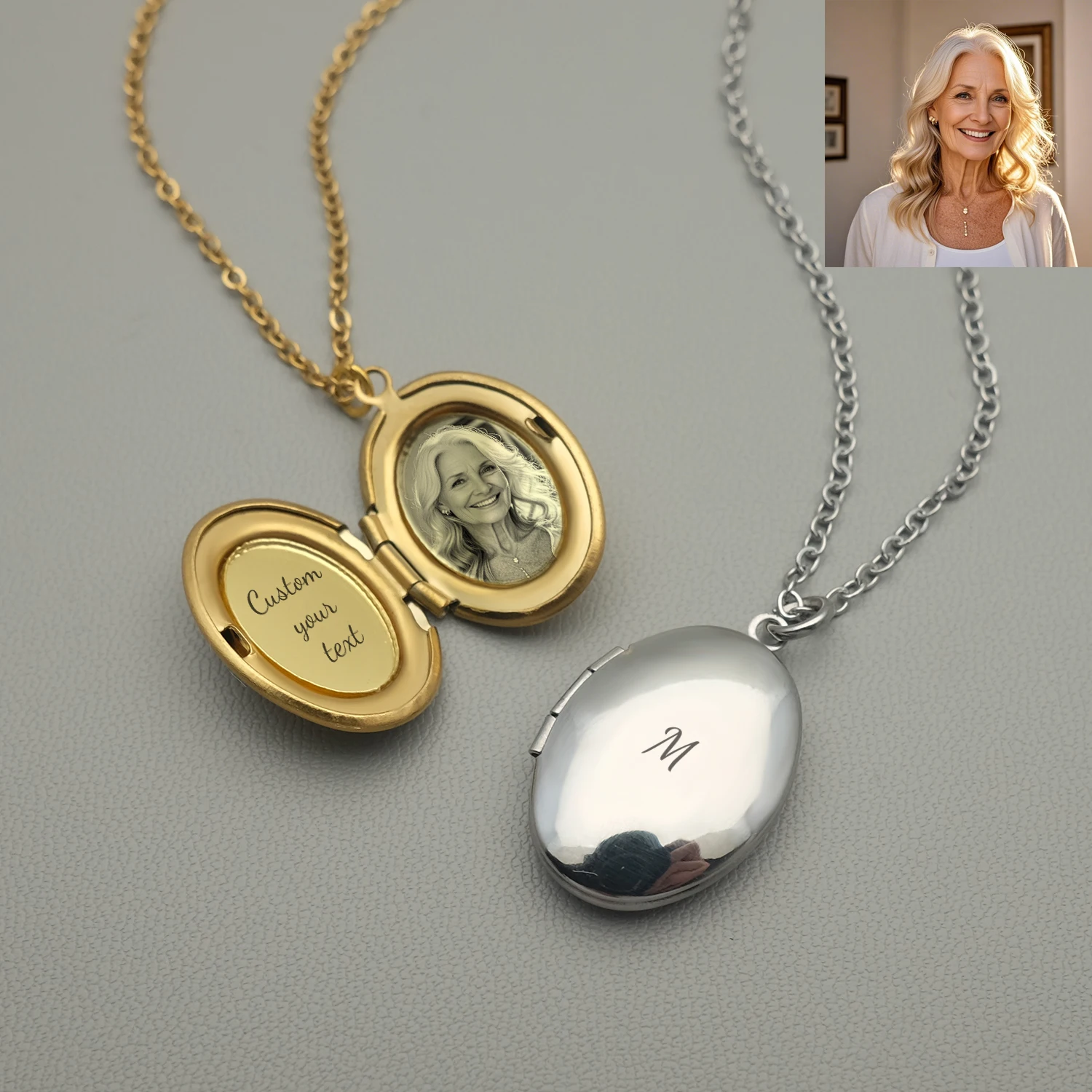 Kalung Liontin Pribadi Kalung Foto Kustom Liontin Foto Baja Tahan Karat Terukir Perhiasan Kalung Liontin Gambar Tahan