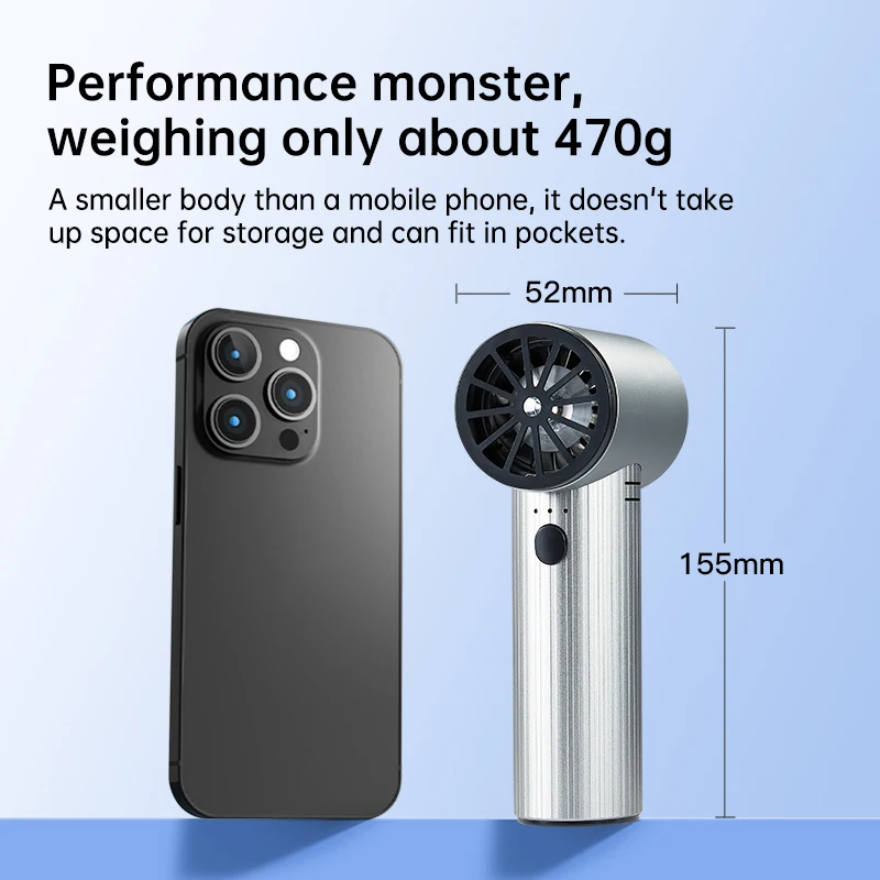 منفاخ صناعي بمحرك بدون فرشاة 40 مم، قوة إعصار عاصفة 90KR لتنظيف الغبار الثقيل على السيارات والكمبيوتر الشخصي ورشة العمل