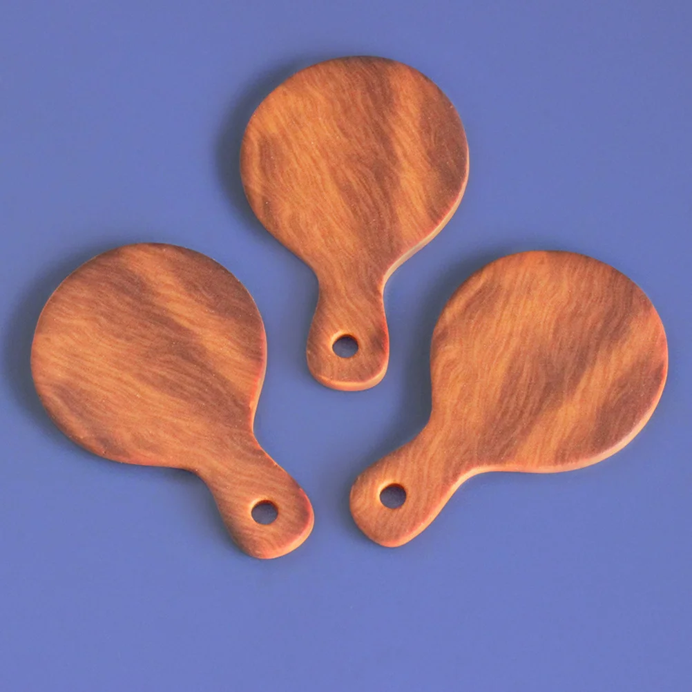 

10Pcs Wooden Miniature Cutting Boards Round Bread Tray Set DIY Mini Kitchen Scene Micro Scene Decorations Photo Props